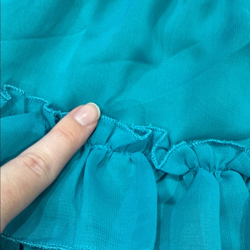 Teal Ruffled Women's Skirt - Picture 6 of 6